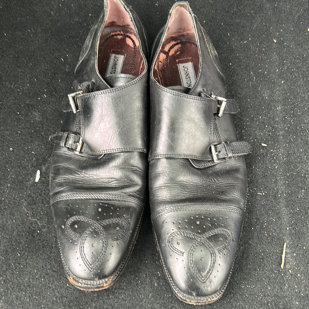 Johnston & Murphy Black Monk Strap Shoes Size 10